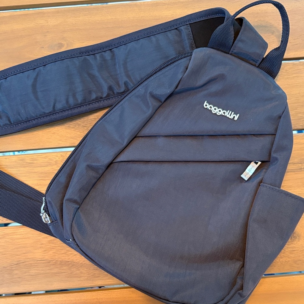 Baggallini RFID Navy Sling Mini Backpack